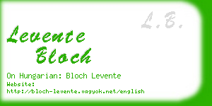 levente bloch business card